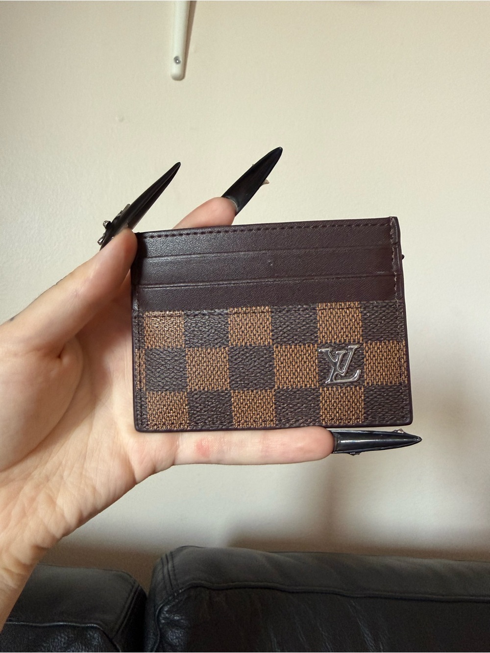 Brown Damier Canvas Card Holder